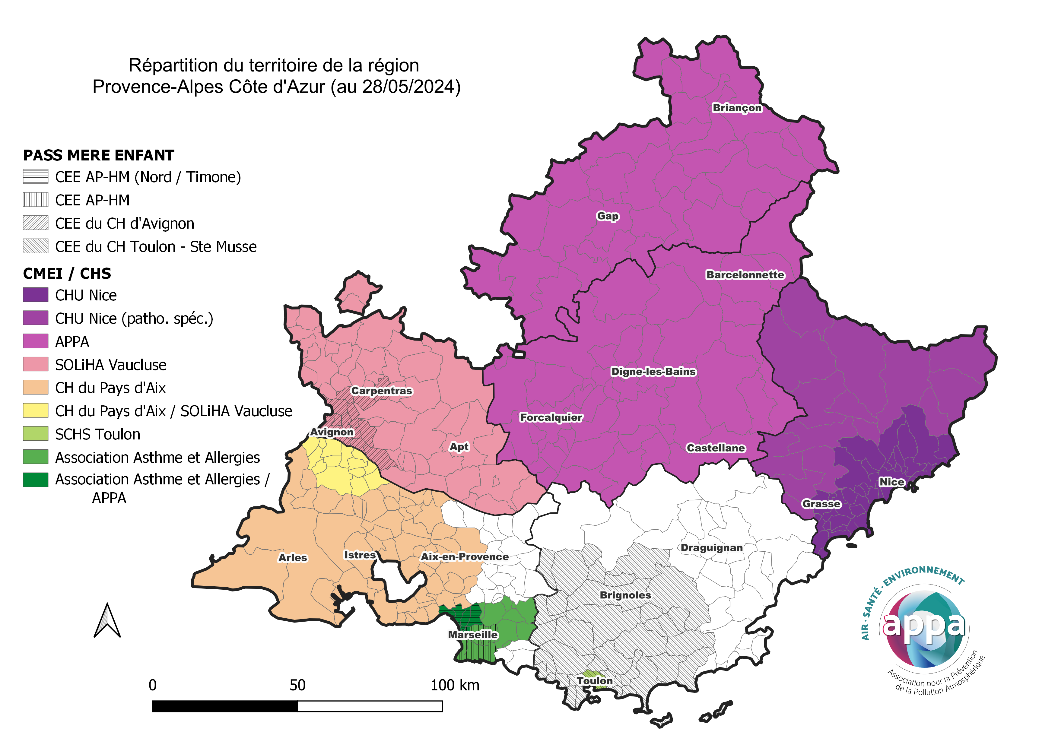 Cartographie répartition territoire CEI / CHS